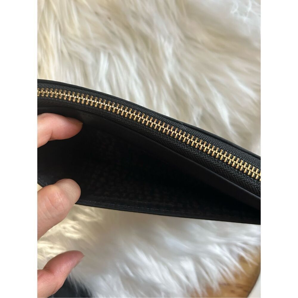 Kate Spade New York Black Gold Zip-Around & Logo Plate Kaden Wallet - Picture 3 of 8